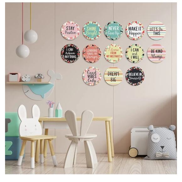Motivational Wall Art – 30-Pack Inspirational Classroom or Nursery Decor - Picture 3 of 3